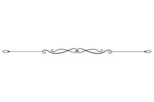 Decorative black background with a thin ornamental bottom border of swirling curves and small ends.